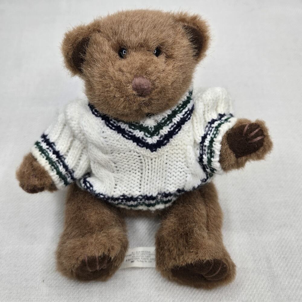 RUSS Vintage Posable Jointed Mini Teddy Bear with White Sweater